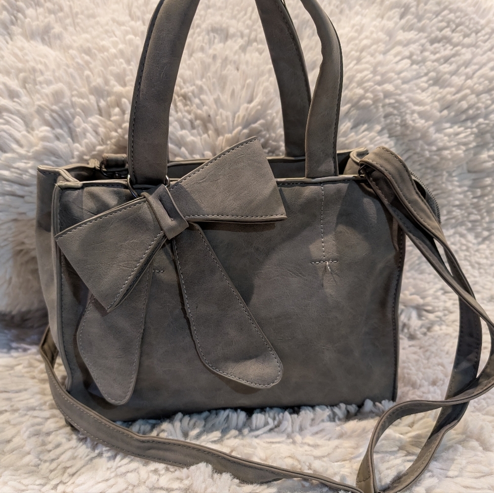 Faux suede crossbody bag